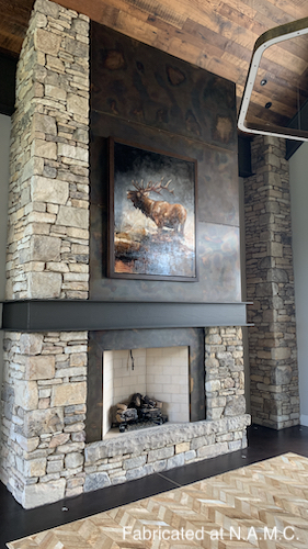 Cladded Patinad Fireplace
